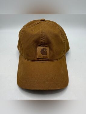 Carhartt Brown Canvas Strapback Hat Cap Workwear One Size